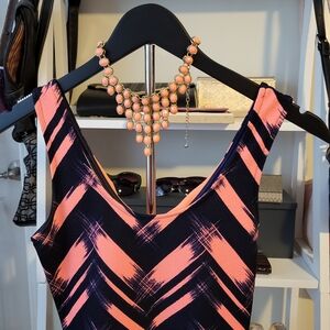 Charlotte Russe Coral and Navy Dress